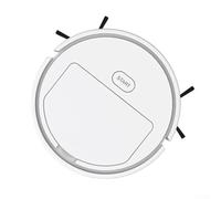 Robotic Vacuum Cleaner, Powerful Suction, Quiet Operation & Mopping for Small Apartments Pet, 16 x 16 x 6 cm Design, Brushes Mop(whiite)