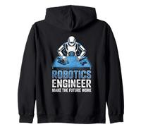 Robotics Engineer Make The Future Work Through AI And Code Zip Hoodie