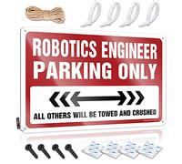 Robotics Engineer Parking Only Sarcastic Tin Metal Decor | Funny Bathroom Decor Vintage Style Soft Bath Tiki Bar Decoration Easy Hang(30X40CM)