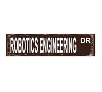 Robotics Engineering Metal Sign - Rustic Wall Art for Engineer Decor, Robotics Engineering Gift, Engineer Graduation Gift 16 x 4 Inch