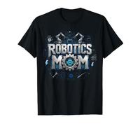Robotics Mom STEM Robotics Team Engineer Pride Value Graphic T-Shirt, Men, Black, XL
