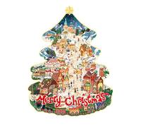 ROBOTIME 200PCS Christmas Wooden Jigsaw Puzzle, 23x28 cm, Therapeutic DIY Model Kits for Adults, Unique Gift for Christmas (Christmas Town)