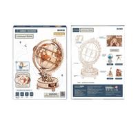 Robotime ROKR Luminous Globe ST003D Electric 3D Wooden Puzzle Rotating LED World