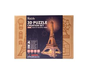Robotime 3D Kit Rolife DIY Wooden Puzzle Night of The Eiffel Tower TGL01