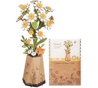ROBOTIME 3D Puzzle Chamomile, Wooden Artificial Flowers Model Kits for Adults to Build, Home Decor Accessories Living Room, Gifts for Women on Valentine's Day
