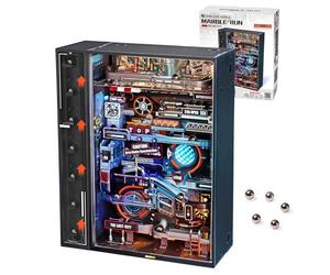 ROBOTIME 3D Puzzle Model Kits for Adults to Build Last City, Marble Run LED Glow in the Dark, Gaming Desk Decor Gifts for Men, MR01S