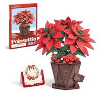 ROBOTIME 3D Puzzle Poinsettia, Wooden Artificial Flower Model Kits for Adults to Build, Home Decor Accessories, DIY Construction Craft, Creative