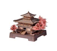 ROBOTIME 3D Puzzle Sakura, Wooden Model Kits for Adults, Japanese Style, Classic Architecture DIY Model Kits to Build, Gifts for Adults and Teens(Sakura Pavilion)