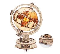 ROBOTIME 3D Puzzle Wooden Luminous Globe Age 14+, Model Kits for Adult to Build, Mechanical Building Construction Jigsaw Craft, Ideal Festival Gift Sets