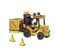 Robotime 3D Puzzle Wooden Vehicle Model Kits for Adult to Build Your Own Laser Cut Jigsaw Building Construction Crafts Kits (Forklift) (TGK)