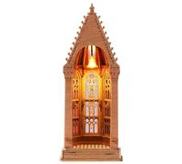 ROBOTIME 3D Puzzles, Wooden Model Kits for Adults with Stained Light - Wooden Puzzles for Adults, Classic Architecture DIY Model Kits to Build for Wen and Teens (Geometric Cathedra)