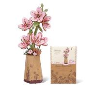 ROBOTIME 3D Wooden Flowers Puzzle Sakura, Model Kits for Adults to Assemble, Artificial Eternal Flowers, DIY Craft Set, Valentine's Day, Mother's Day and Christmas
