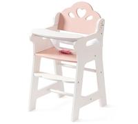 ROBOTIME Baby Doll High Chair, Pretend Play Wooden Dolls Furniture for Up to 18 Inch, with Safety Belt & Foodrest, Sturdy & Stylish Dolls Feeding Chair, Doll Accessory for Kids Aged 3+
