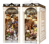 ROBOTIME Book Nook Kits for Adults - Arcade Dating, DIY Miniature House with Dust Cover, 3D Wooden Puzzle Bookend, Bookshelf Insert Decor, Craft Kit Gift for Adults, Teens & Book Lovers