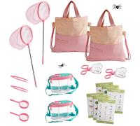 ROBOTIME Bug Catcher Kit & Kids Explorer Kit, 2 Person Kid Butterfly Outdoor Exploration Set, Complete Bug Hunting Set for Siblings & Friends, Gift for Boys Girls 3-12 (Pink)