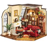 ROBOTIME Catherine's Living Room Glue-Free Miniature House Kit for Adults