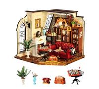 ROBOTIME DIY Miniature Dolls House Kit Catherine’s Living Room, Wooden Building Kits with LED Lights, Model Kits for Adults to Build, Vintage Craft Gift for Girls and Women