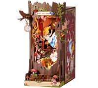 ROBOTIME DIY Miniature House Book Nook Kits - Fall into Wonder, Booknook with Lights Diorama Model Building Kit Bookshelf Insert Decor Gift for Adults and Teens