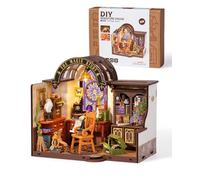 Robotime DIY Miniature House Kit, 1:18 Magic Study Diorama Dollhouse with LED Lights, 3D Wooden Puzzle for Adults, Mother's Day Craft Gifts for Lovers