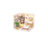 Robotime DIY Miniature House Super Store Dollhouse Pop Bubble Bathroom - Spa-Inspired, 103pcs, Easy Assembly