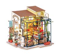 Robotime Emilys Flower Shop Miniature Dollhouse, Birch, Multi Colour, One Size