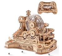 ROBOTIME Gear Ball Challenge EGC01 Wooden 3D Puzzle, 653-Piece Mechanical Ball Maze in Game Controller Design, DIY Model Kit for Adults and Teens 14+