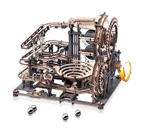 ROBOTIME Night City Wooden Marble Run Kit with Hand Crank, LGA01
