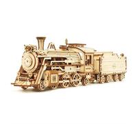 Prime Steam Express: ROKR 3D Wood Puzzle 1:80 Scale Model Train MC501