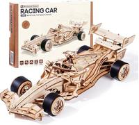ROBOTIME Racing Car 3D Wooden Model Kit with Wind-Up Drive, LK505
