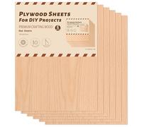 ROBOTIME Red Oak Plywood Sheets, 6PCS 420x305x3mm, Blank Unfinished Wooden Sheets, Wood Board for Crafts, DIY Painting, Coasters, Model Making, Home Decoration