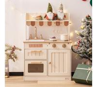 Robotime ROBUD Wooden Kids Play Kitchen Set for Kids, Olivia Caramel
