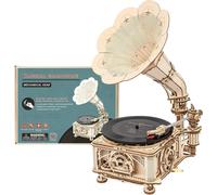Robotime ROKR Classic Gramophone Electric Version 3D Wooden Puzzle Building Toys 22.1 x 22.6 x 42.9cm 1PC