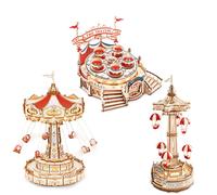 Robotime ROKR Magic Amusement Park Wooden Toys DIY Music Box Moveable 3D Wooden Puzzle for Kids Gifts for Christmas EA EA02