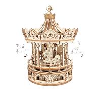 Robotime ROKR Romantic Carousel 3D Wooden Puzzle Building Toys 17 x 17 x 23.5 cm 1PC