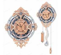 Robotime ROKR Romantic Notes Wall Clock 3D Wooden Puzzle Building Toys 29.8 x 10.7 x 66.4cm 1pc,Home decoration, bookshelf decoration,Craft Gifts for Adults and Teens,Educational toys