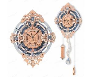 Robotime ROKR Romantic Notes Wall Clock 3D Wooden Puzzle Building Toys 29.8 x 10.7 x 66.4cm 1pc,Home decoration, bookshelf decoration,Craft Gifts for Adults and Teens,Educational toys
