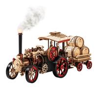 Robotime ROKR Steam Engine 3D Wooden Puzzle Building Toys 36 x 12 x 14.6cm 1PC