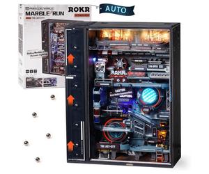 Robotime ROKR The Last City Marble Run DIY 3D Puzzle Set 14.5x7.7x23.1cm 1 Pc,Home decoration, bookshelf decoration,Craft Gifts for Adults and Teens,Educational toys