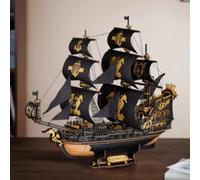 Robotime ROKR The Seahorse Barque 3D Wooden Puzzle DIY Ship Model Toys Kits Gift