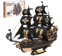 Robotime ROKR The Seahorse Barque Wooden 3D Puzzle Building Toys 47 x 18 x 39 cm 1PC