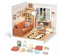 Robotime Rolife Cozy Living Lounge DIY Miniature House Kit 16.3x16.3x15.2cm 1PC