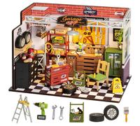 Robotime Rolife Garage Workshop DIY Dollhouse Kit 24x14.9x17.1cm 1PC
