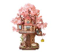 ROBOTIME Rolife Sakura Tree House DIY Miniature Dollhouse Model Kit TGS04