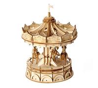 Robotime Self Assemble 3D Classical Wood Puzzle Laser Cut Merry-Go-Round Model