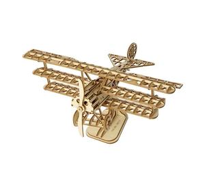 Robotime Self Assemble 3D Classical Wooden Puzzle Laser Cut Bi-Plane Model