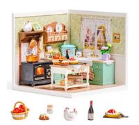 ROBOTIME Super Creator Kits, Plastic Mini House, Expandable Plastic Craft, DIY Miniature House Kit with LED for Adults, Building Set for Creative Play Unique Hobby Gift (Farmhouse Kitchen)