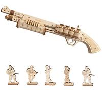 Robotime Terminator M870 3D Wooden Puzzle Model Kit Adult Toy Gun - Mechanical Building Model Kit 3D Wooden Puzzle for Children from 14 Years