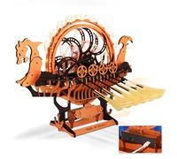 ROBOTIME Viking Dragon Ship Wooden Model with Moving Oars, LK802 | Viking Dragon Ship Model, Moving Oars & Flywheel, Transparent Dragon-Spine Details, Kinetic Maritime Display