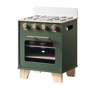 ROBOTIME Vintage Wooden Toy Kitchen Oven for Kids, Pretend Play Oven with Push-Pull Baking Tray & Play Foods, Wooden Kitchen Set, for 3+ Years Old Girls and Boys(Vintage Green)
