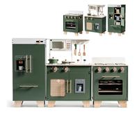 ROBOTIME Wooden Kids Kitchen Playset Series, 3-in-1 Pretend Play Toy Kitchen with Fridge, Oven, Sink, All-in-1 Realistic Cooking Toy Appliance for Toddlers Aged 3+ (Vintage Green)